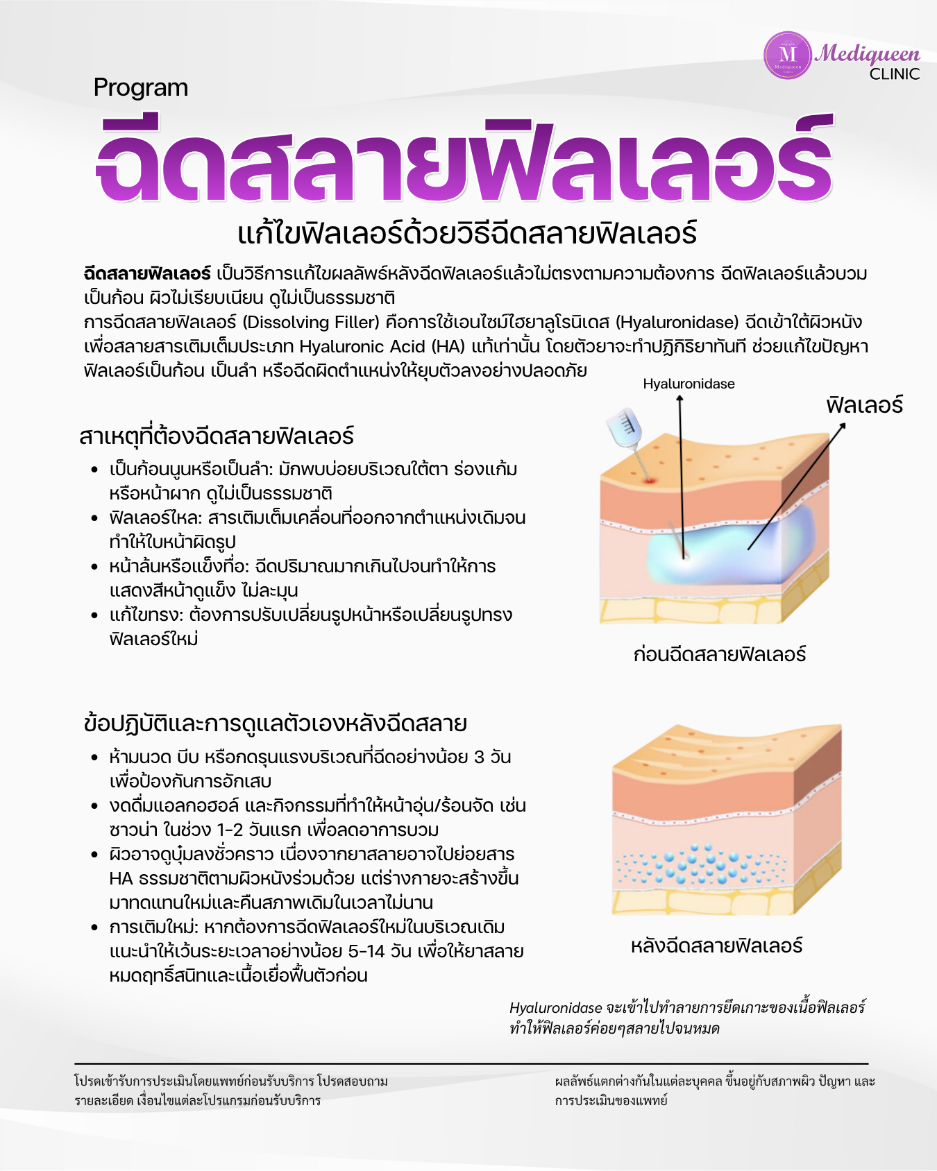 หน้าสไลด์ Flipbook ของเมดิควีนส์ คลินิก